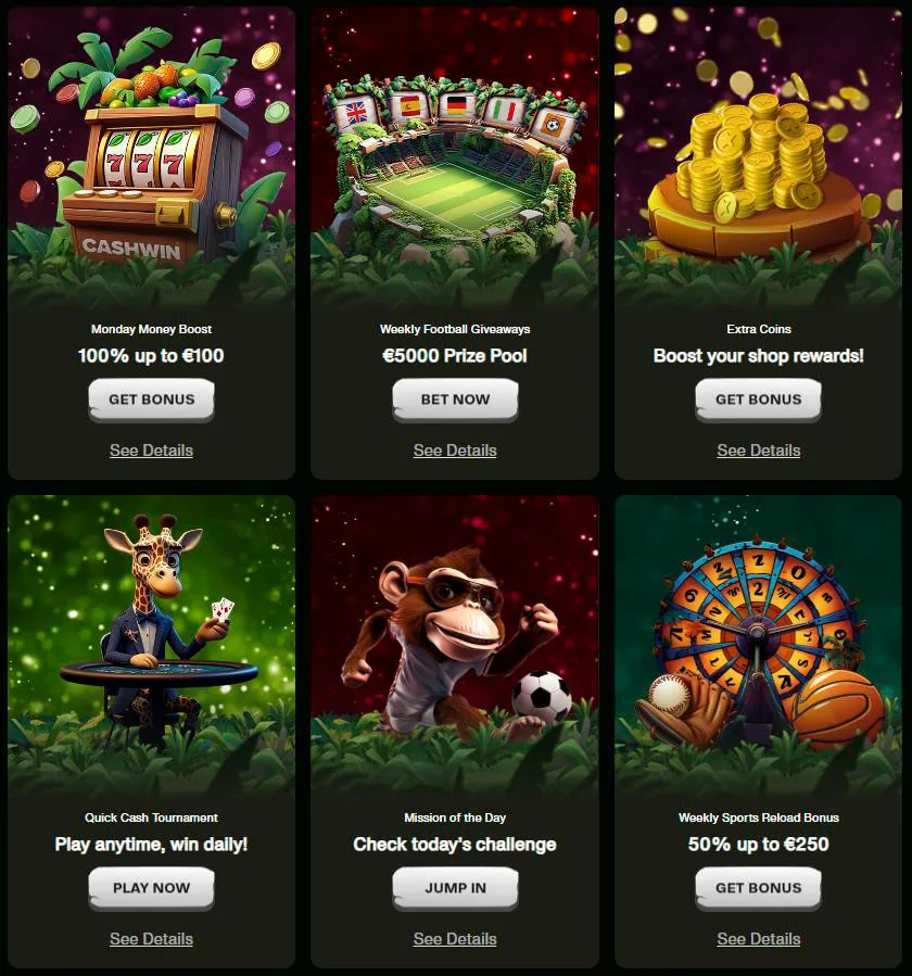 weekly bonuses cashwin casino